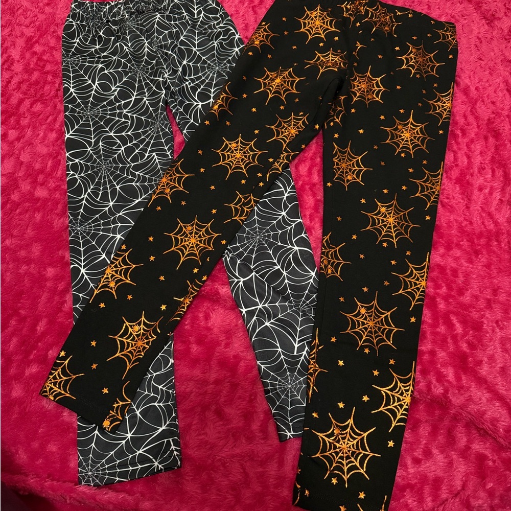 NWOT Cat & Jack Kids Leggings - Black and Orange Spider Web